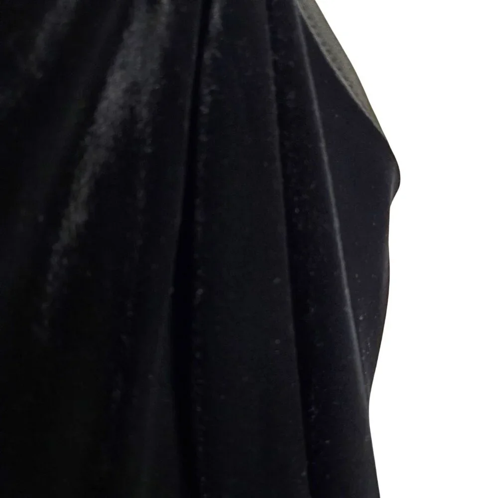 Alex Evenings Size 12 Dress Slip Gown Velvet Spaghetti Strap Evening Back Slit - Picture 12 of 15